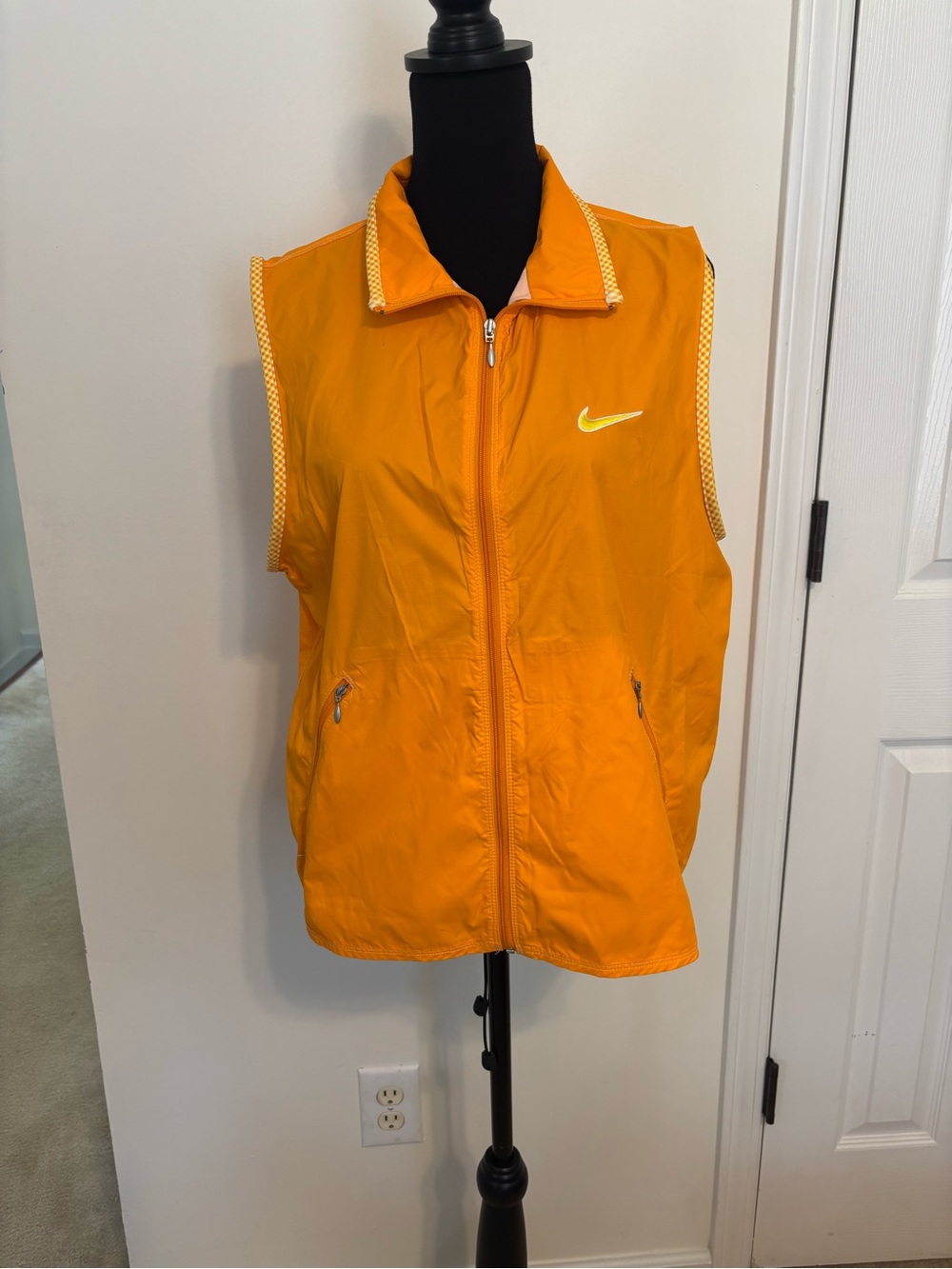 Nike Women's Bright Orange Sleeveless Zip-Up Vest